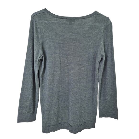 The Limited Womens Sweater Sz Med Wool Blend Green Heather Holiday Classic Layer - Picture 4 of 9